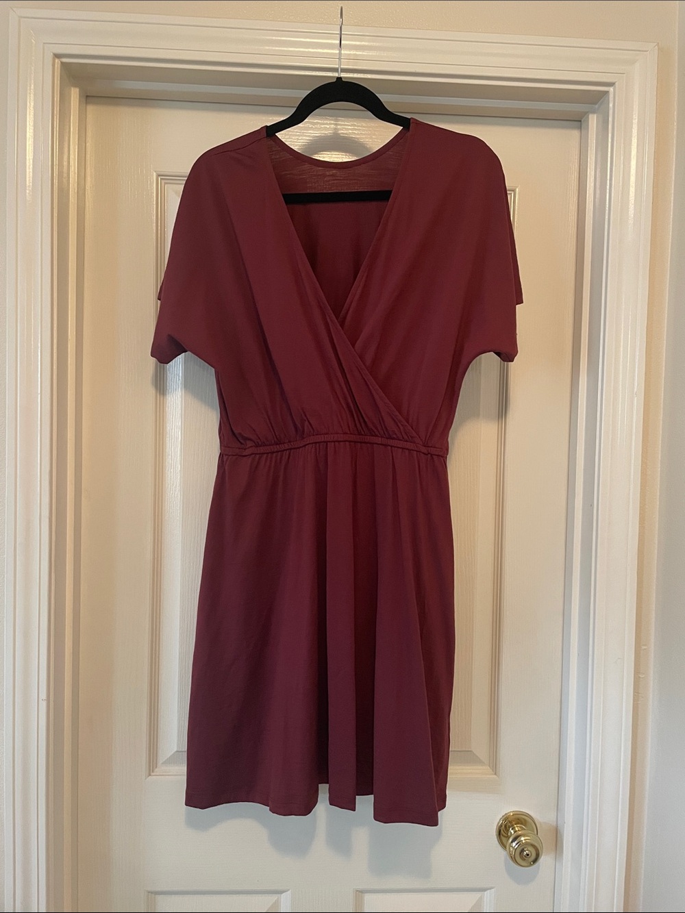 Wool& Brooklyn Reversible Dress Short Sleeve - Burgundy